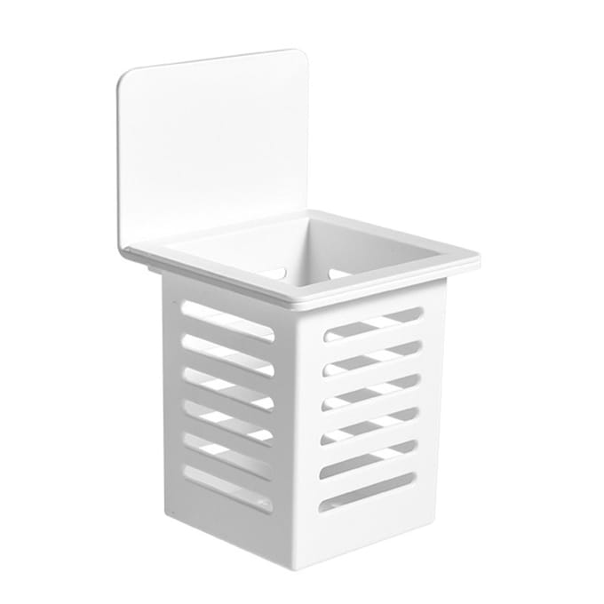 Aan de muur gemonteerde eetstokjeshouder Multifunctionele afdruipende eetstokjeskoker Plastic keukengerei white