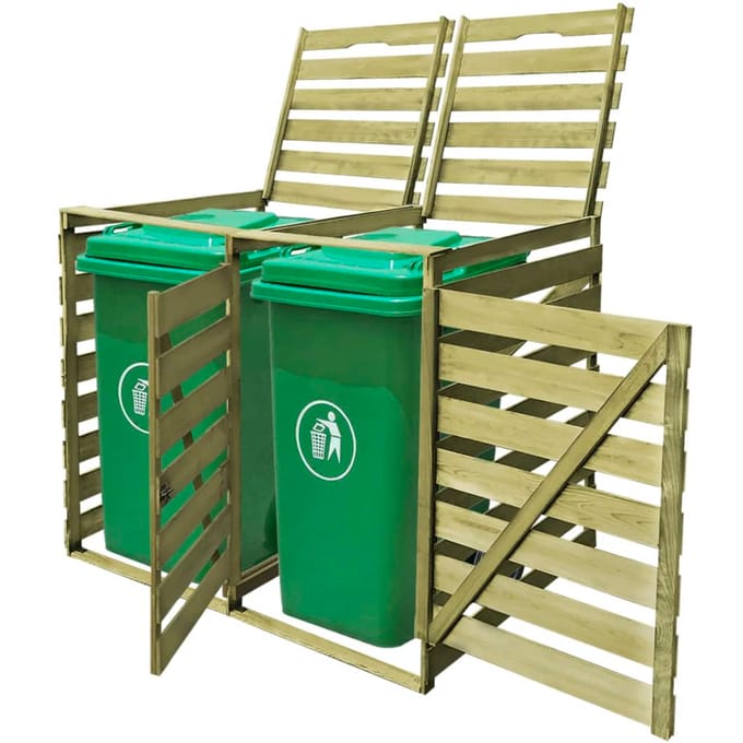 vidaXL - Containerberging - dubbel - 240 - L - geïmpregneerd - hout