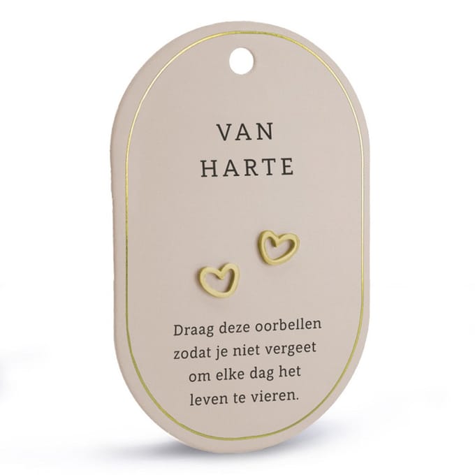 Oorbellen - Van harte goudkleurig