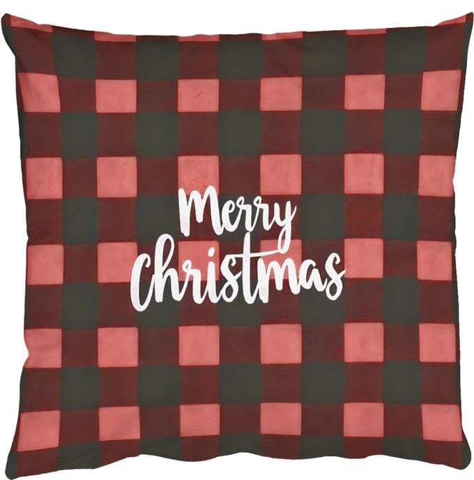 Sierkussens - Kussentjes Woonkamer - 60x60 cm - Geruit - Rood - Tekst - Christmas