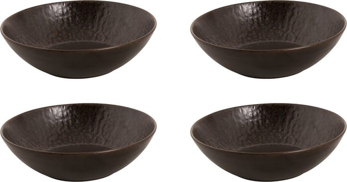Palmer - Schaal - Kom - Ruston - 17 cm - Bruin - Stoneware - Bordenset - 4 stuks