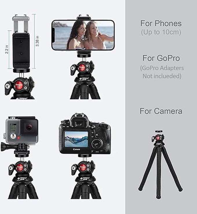 camera statief - camerastatief van aluminium, draagbaar, verbeterd smartphonestatief