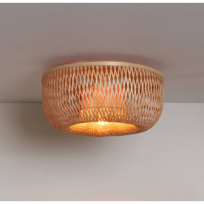 GOOD & MOJO plafondlamp Barbados, naturel, Ø 35 cm, bamboe E27