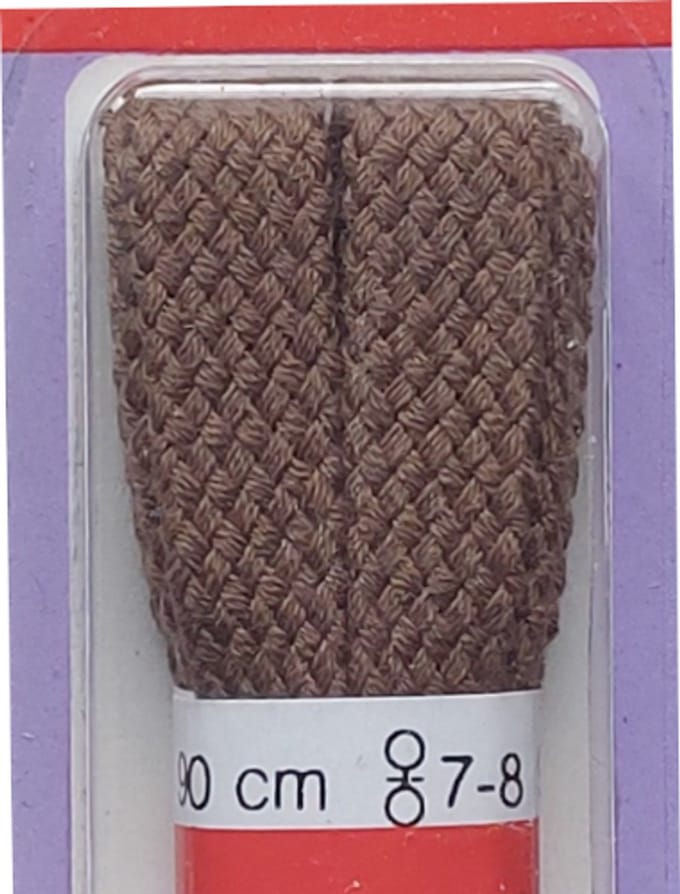 Ronilux Veter - Taupe - Plat - Lengte 90 cm - Breedte 9 mm - Schoenveter