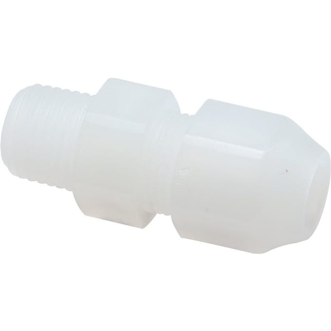 4x6mm & R1/4'' PVDF rechte slangkoppeling met buitendraad 10bar/145psi