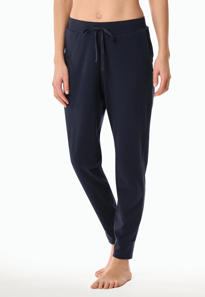 SCHIESSER dames Mix+Relax Pantalon - dames loungebroek - donkerblauw