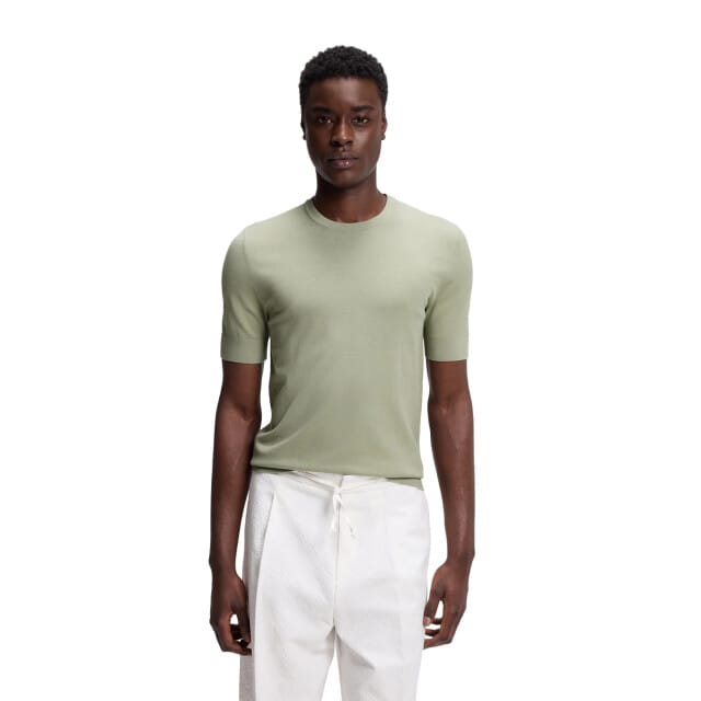 slim fit T-shirt van fijngebreid model 'SAN CARL-CV'