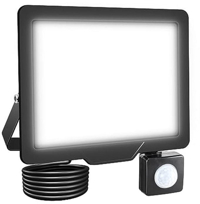 30W LED-schijnwerper met Bewegingssensor - 3000 lm Koelwit Buitenverlichting IP66