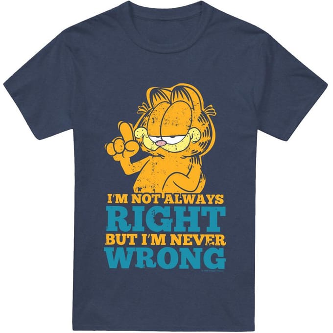 Garfield Unisex Volwassen Never Wrong T-shirt XL Vloot