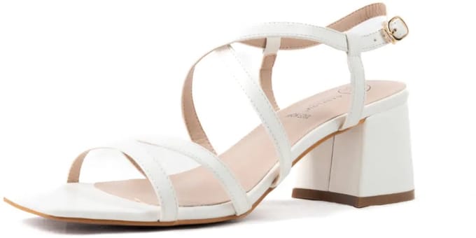 Verstelbare sandalen met brede neus en hak, model H - Zoe
