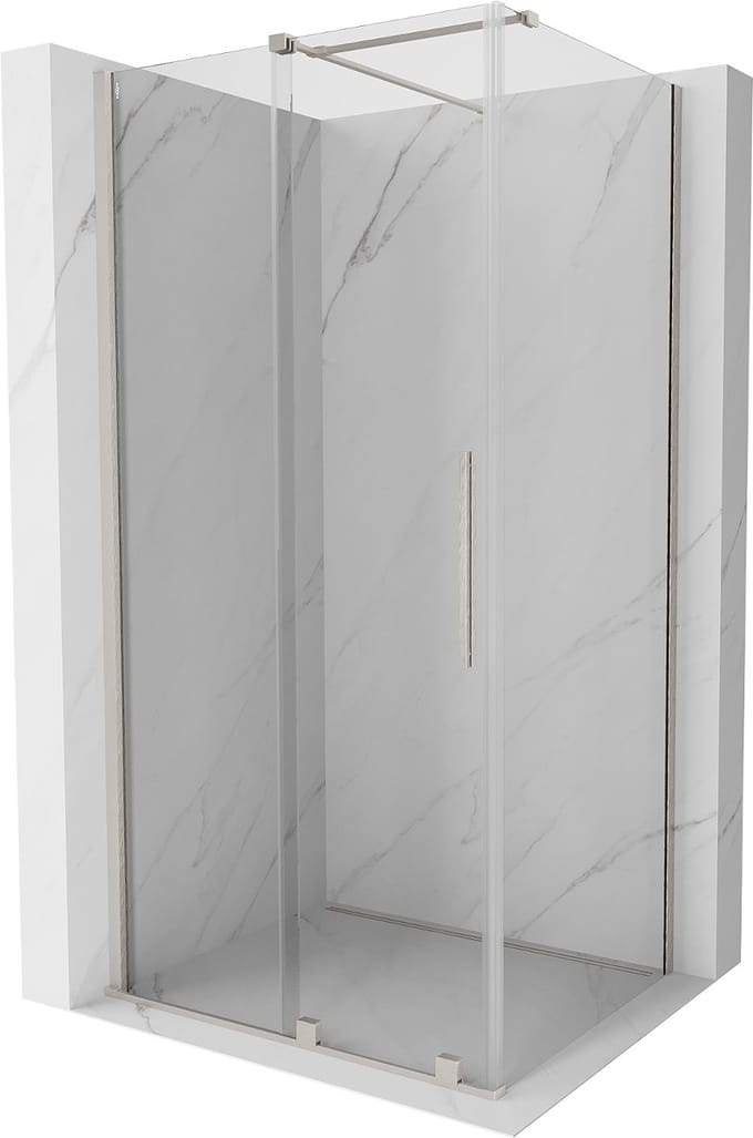 Mexen Velar verschuifbare douchecabine 110 x 120 , transparant, geborsteld nikkel - 871-110-120-01-97