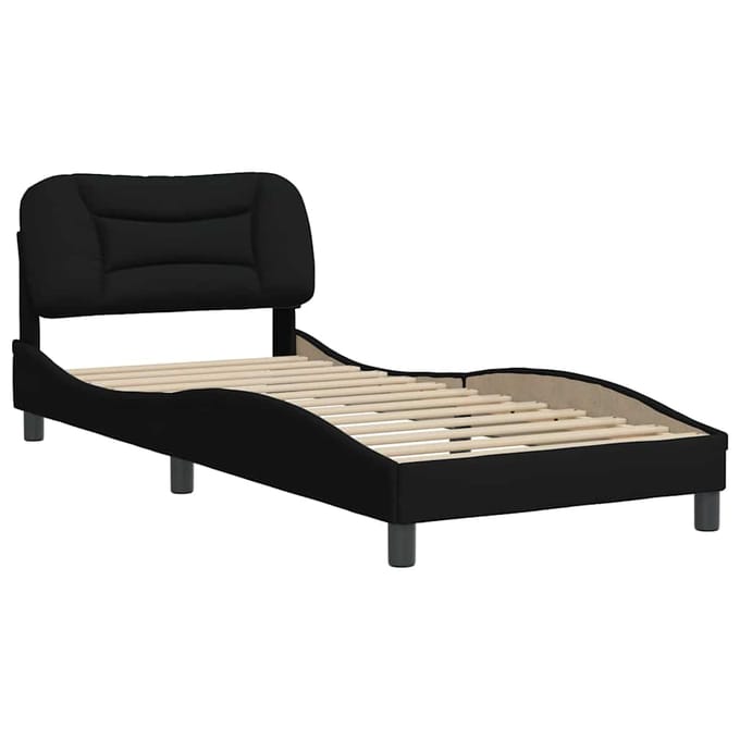 vidaXL - Bedframe - zonder - matras - "Hvar" - 80x200 - cm - stof - zwart
