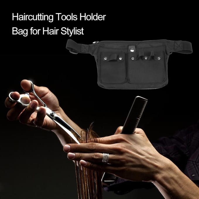 Haarschaarholster Kappersetui Tas + Taille Schouderriem black