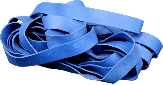 1 kg - Elastiek - Blauw - diameter 80mm - breedte 10mm - in zak - ca 255 stuks