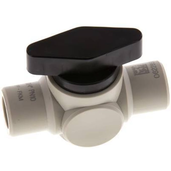 PP 2-Weg Kogelkraan G 1/4'' FKM Vacuüm