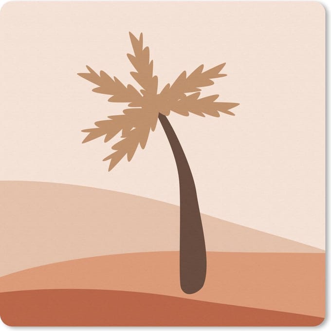 Muismat 20x20 cm - Mousepad Zomer - Palmboom - Abstract - Muismatten