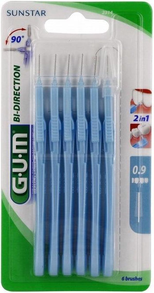 GUM Sunstar bidirectionele interdentale borstelharen 0,9 mm - 6 stuks