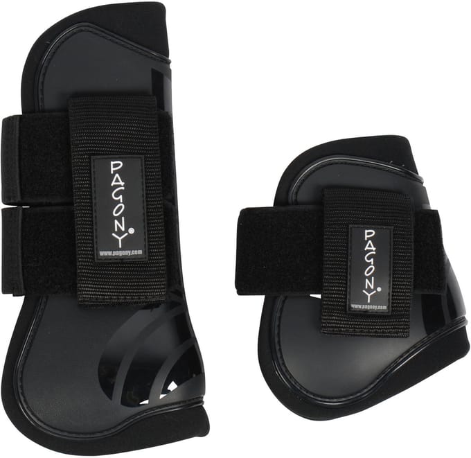 Pagony Pro Velcro Pees- En Kogelbeschermerset - Maat: Pony - Zwart - Kunststof