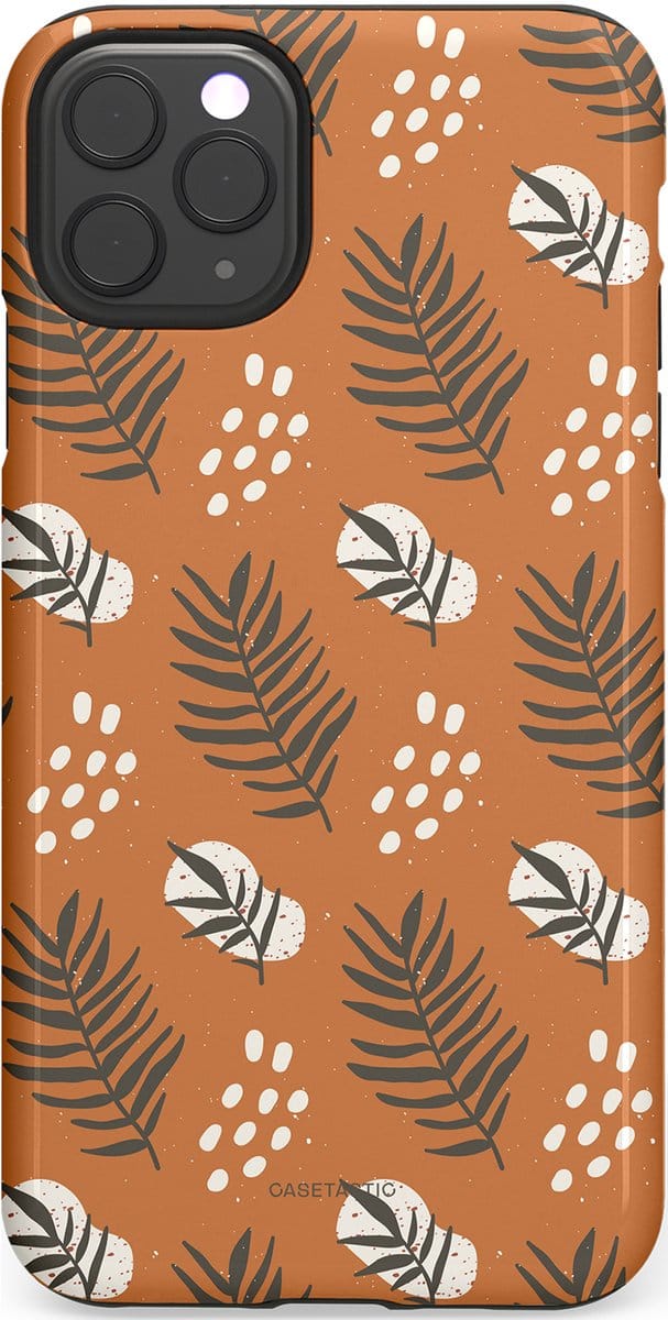 Casetastic hoesje geschikt voor Apple iPhone 11 Pro Max - Dubbellaagse bescherming - Rustiek ritme - Fashion Case - Terracotta Taupe