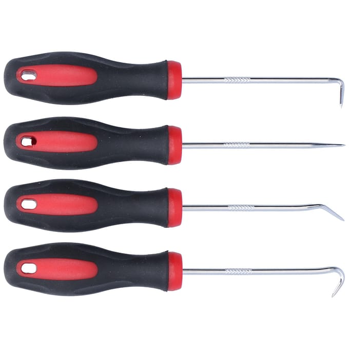 4 Stuks Pick Haak Set Nauwkeurige Auto Automotive O-ring Oliekeerring Pakking Trekker Verwijderaar 155mm black