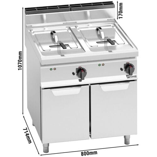 GGM Gastro Elektro Doppelfritteuse - 10+10 Liter - 12 kW Zilver