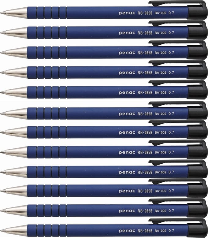 Penac Balpen - RB-085 - 12-pack - Blauw - 0.7mm - Blauwe inkt