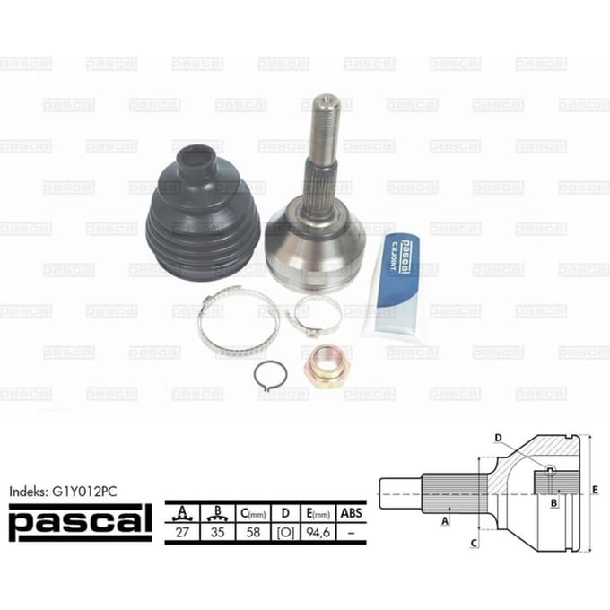 Homokineet reparatie set, aandrijfas PASCAL G1Y012PC