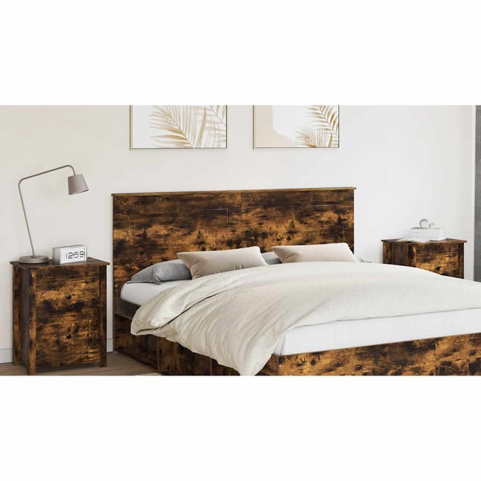 vidaXL - Hoofdbord - Gerookte - Eik - 100 - cm - Geconstrueerd - hout