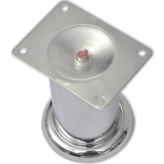 vidaXL - Bankpoten - rond - chroom - 60 - mm - 4 - st