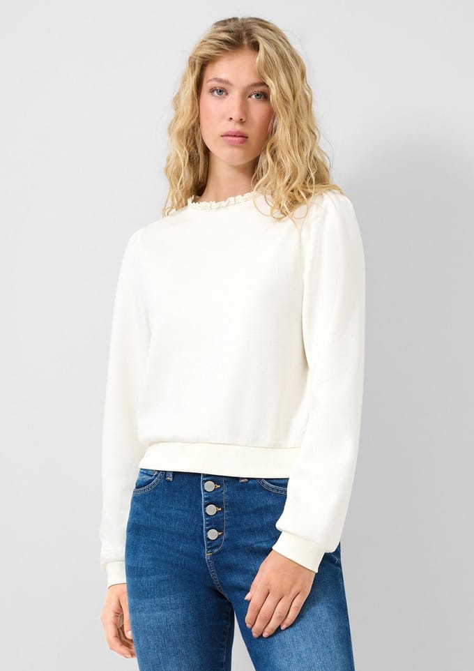 Dames sweatshirt met kantdetails QS