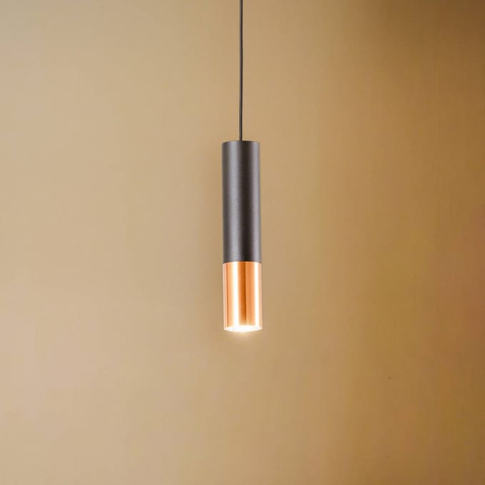 Euluna Thalassa hanglamp 1-lamp GU10 zwart/koper