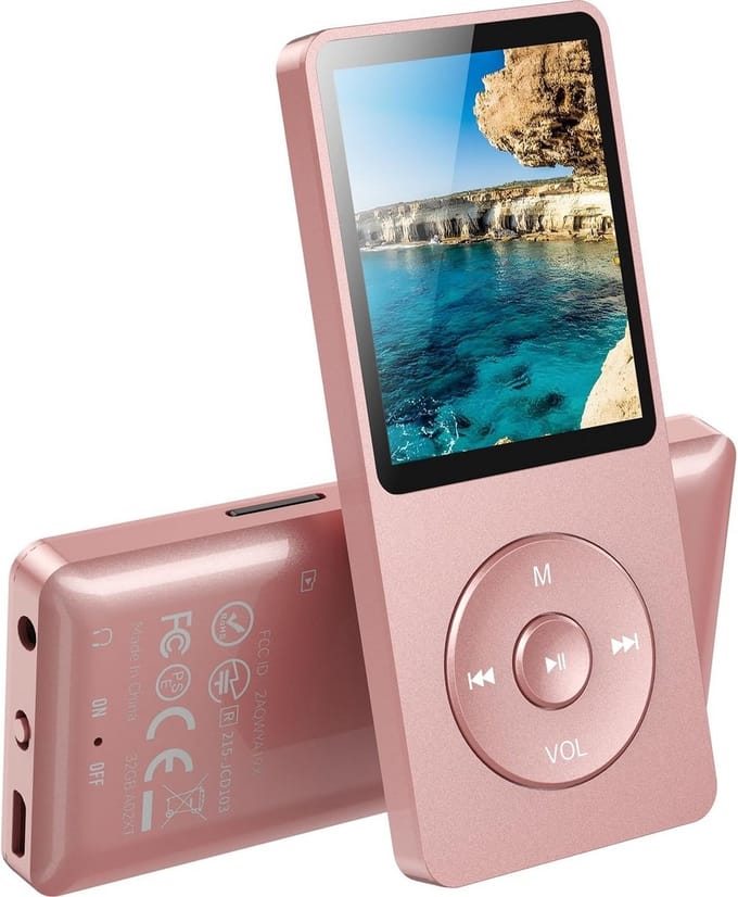 Muziekspeler - MP3 speler - Muziek luisteren - Ingebouwde speaker - 32 GB - Roze