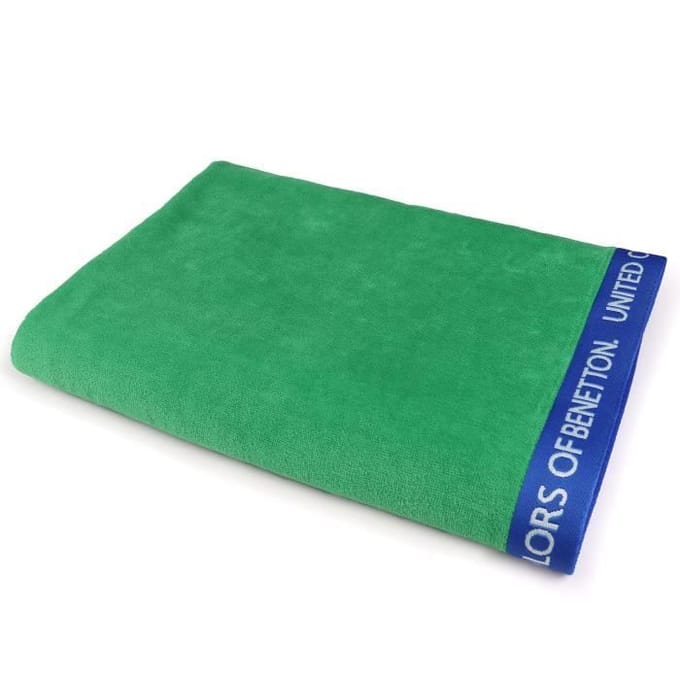 Serviette de plage - CASA BENETTON - 100% Coton - 90x160 cm - 380 g/m2 - Vert vert