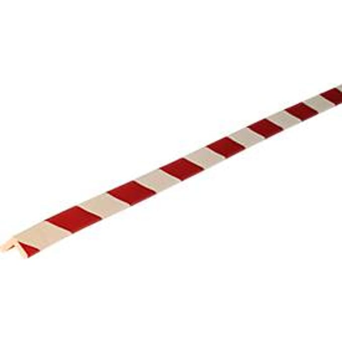 Hoekbeschermprofiel type E, 5 m/rol, wit/rood