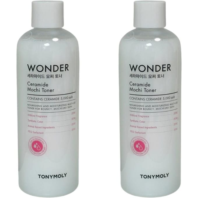 TONYMOLY Wonder Ceramide Mochi Toner 500 ml x 2 Double Pack gray