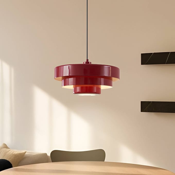 Lindby - hanglamp - 1licht - Metaal - H: 27 cm - E27 - rood