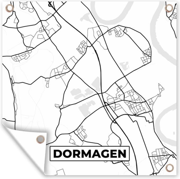 Tuindoek Dormagen - Stadskaart - kaart - Plattegrond - 100x100 cm