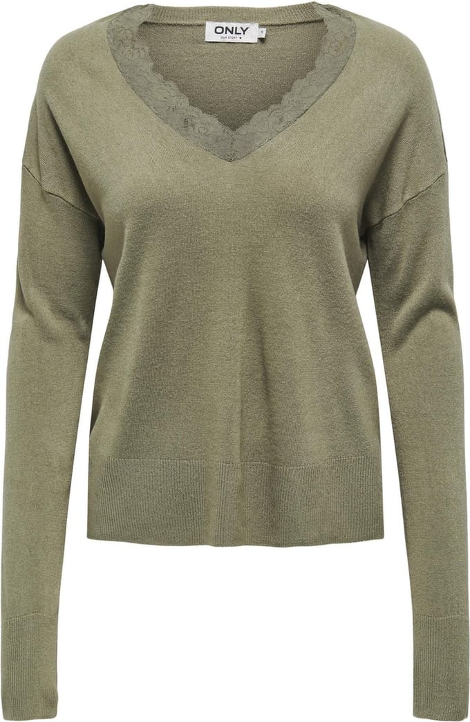 ONLY - ONLSUNNY LS LACE V-NECK CC KNT - Dames - Gebreide truien