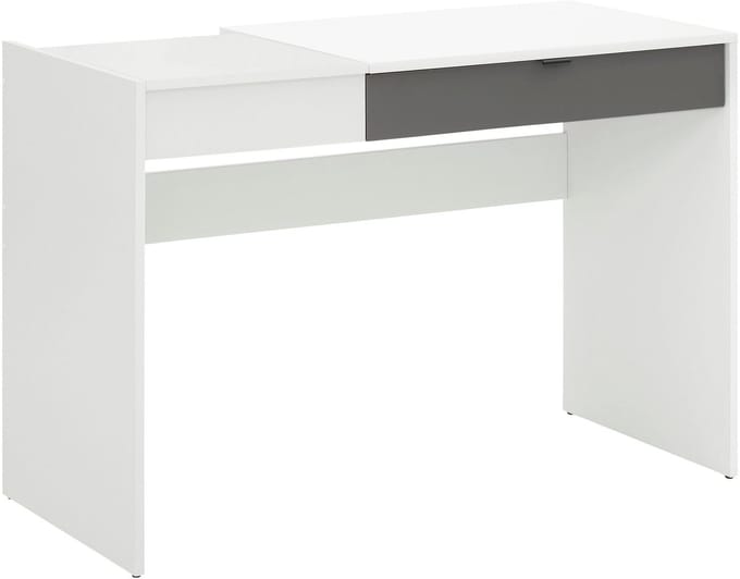 Smart-Bureau - 1-lade 1-klep - Wit Houtlook