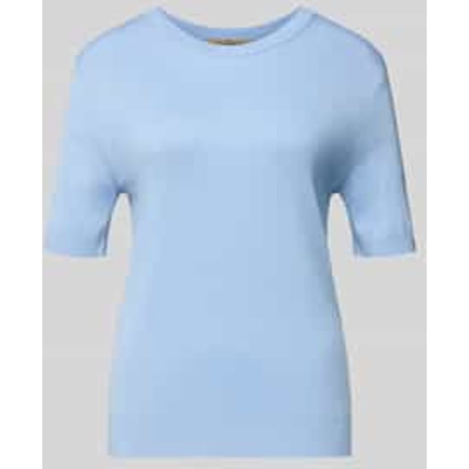 Gebreid shirt van viscosemix met ronde hals