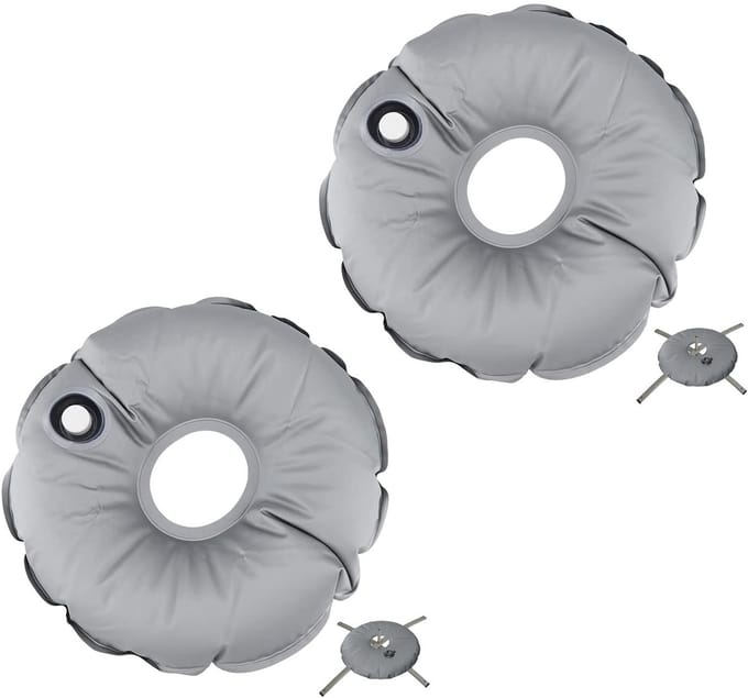 Dailygoods- Gewichtstas Waterdicht - Opvouwbaar - Draagbaar - Rond - 45 cm - Voor Terrasparasol (2 stuks) - Paraplugewicht
