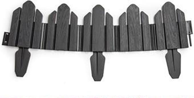 PlasticForte Flexibele borderrand/hekje - 62 cm - grijs - kunststof