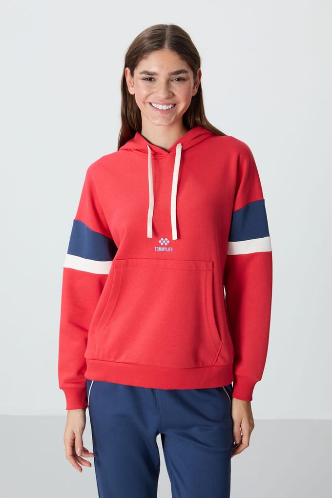 Overmaatse Kleurblok Hoodie met Zak