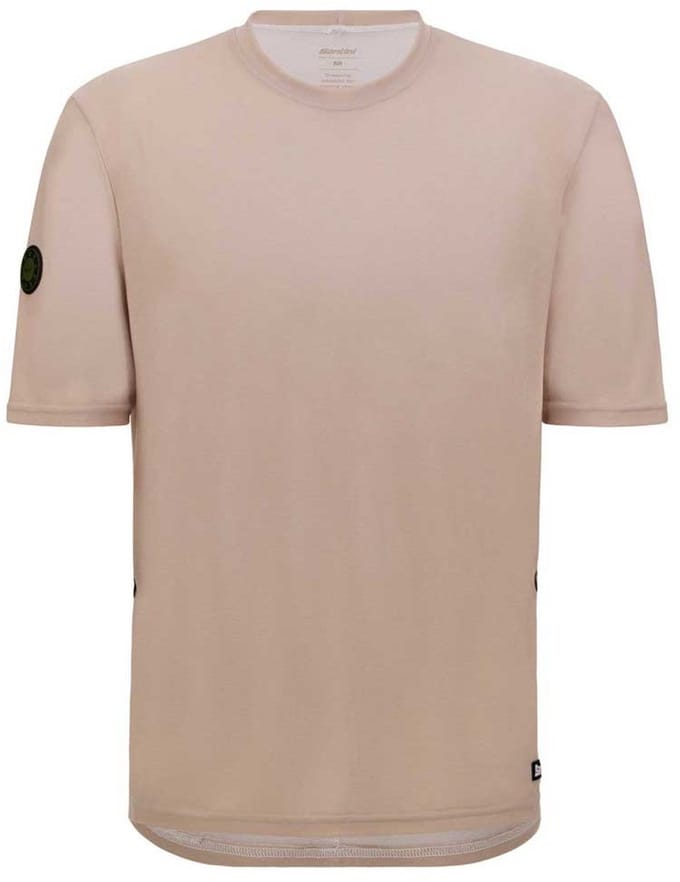 Santini Delta Line Tech T-shirt Met Korte Mouwen Beige S Man