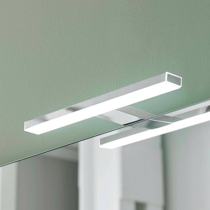 Ebir Esther 2 LED spiegellamp, chroom, 28 cm