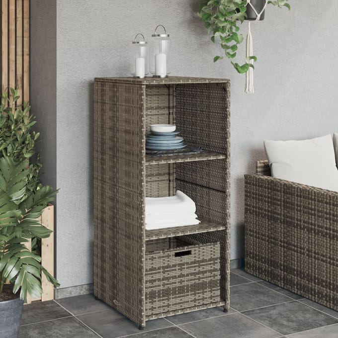 vidaXL - Tuinkast - 50x55x115 - cm - poly - rattan - grijs