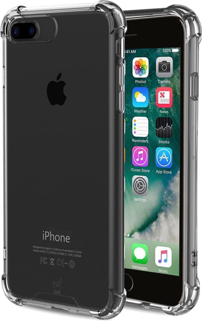 Hoesje geschikt voor iPhone 7 Plus / 8 Plus - Anti Shock Proof Siliconen Back Cover Case Hoes Transparant