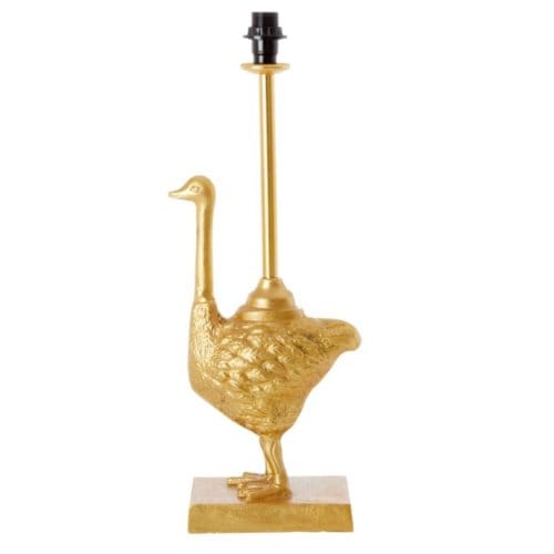 Rice metalen lamp struisvogel, formaat 50 x 12 x 16 cm., kleur goud