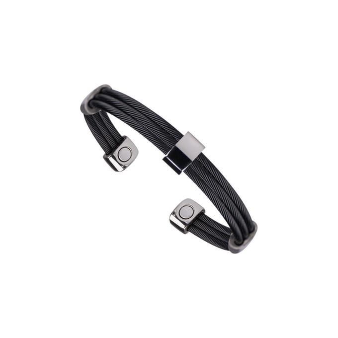 Magneet Armband Trio Cable Black Satin-XS