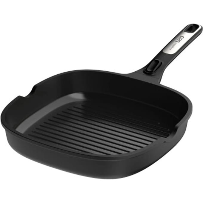 BergHOFF Leo recycled grillpan met afneembare greep- phantom -26cm